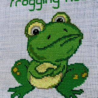 Frogging Hell funny cute cross stitch design