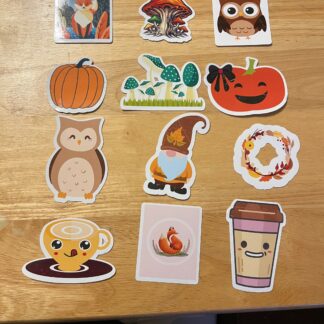 Autumn Stickers - Pumpkin, Fox, Owl Designs - Set of 12