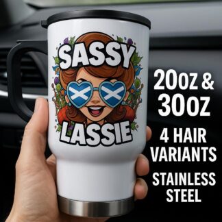 Sassy Lassie Tumbler | Scottish Pride Stainless Steel Cup (20oz & 30oz)