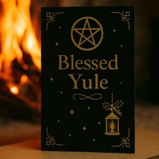 Blessed Yule Greeting Card – Pagan Holiday – Wiccan Solstice – Handmade 5x7