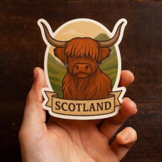 Highland Cow Scotland Sticker Pack – Waterproof Vinyl Travel Decals