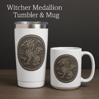 Witcher School Medallion Mug or Tumbler – Celtic Knot Emblem