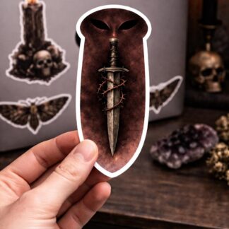 Gothic Dagger Sticker | Occult Knife Vinyl Sticker | Dark Witchy Art | Gothic Laptop & Water Bottle Decal