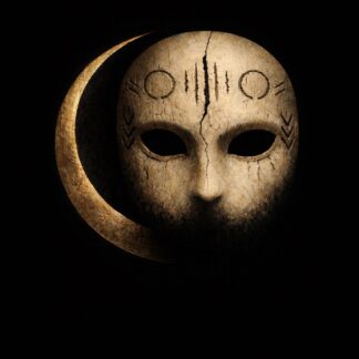 Gothic Mask Moon Sticker | Dark Art Decal (Vinyl, Weather-Resistant)
