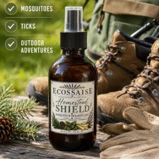 Homestead Shield Mosquito & Tick Repellent | Natural Outdoor Spray | Cedarwood Lemongrass Rosemary Peppermint