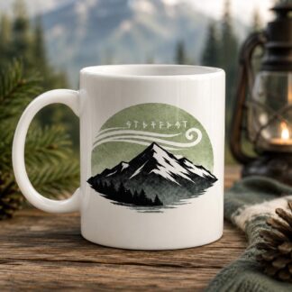 Nordic Mountain Coffee Mug | Scandinavian Landscape Adventure Cup